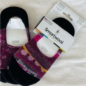 Smartwool Women’s No-Show Socks in Black and Purple Pattern